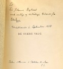 Peter Egge: De svære valg. Signert thumbnail
