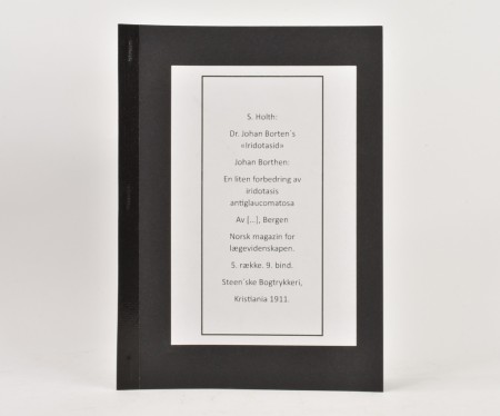 S. Holdt:  Dr. Johan Borthen`s «Iridotasid»  Johan Borthen...