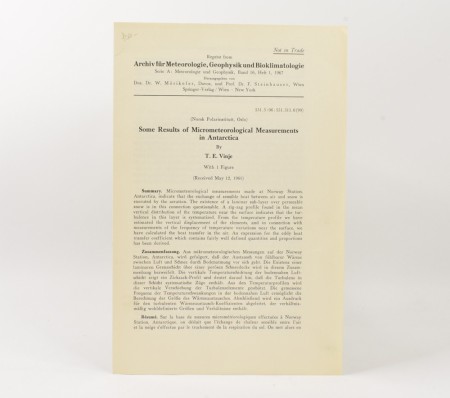 Some Results of Micrometeorological Measurements in Antarctica.  