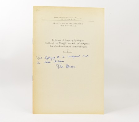 Thor Larsen: Et forsøk på fangst og flytting av Svalbardrein i...