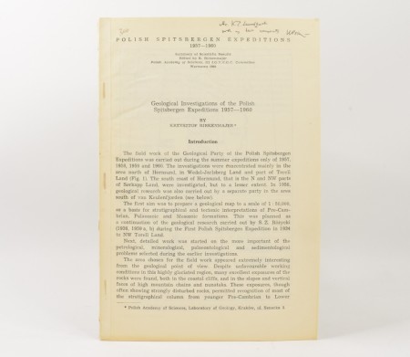 Krzysztof Birkenmajer: Polish Spitsbergen Expeditions 1957-1960.  