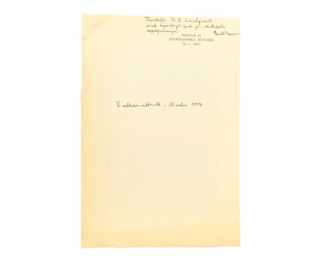 Harald Svensson: Vulkanutbrott i Norden 1970.  