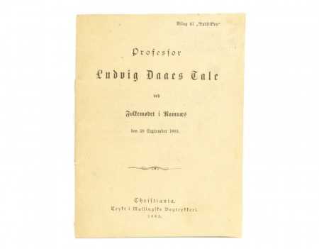 Ludvig Daaes Tale ved Folkemødet i Ramnæs den 29 September 1883. 