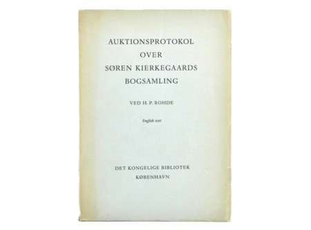 Auktionsprotokol over Søren Kierkegaards bogsamling