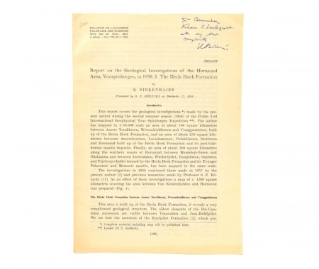 Report on the Geological Investigations of the Hornsund Area...
