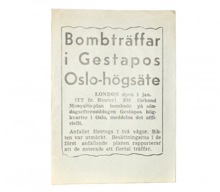 Bombträffar i Gestapos Oslo-högsäte.