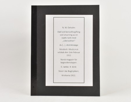 N. W. Oxholm:  Død ved benzolforgiftning ved smurning av...