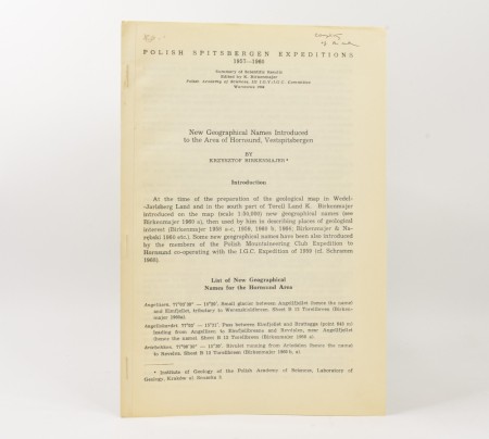 Krzysztof Birkenmajer: Polish Spitsbergen Expeditions 1957-1960. 