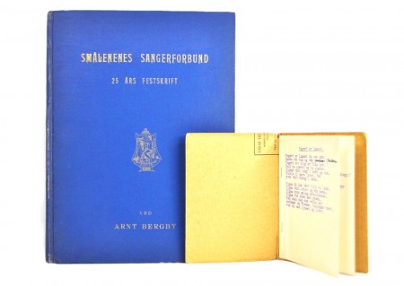 Arnt Bergby: Smålenenes Sangerforbund 25 års festskrift.  Vedlegg