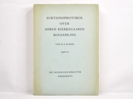 Auktionsprotokol over Søren Kierkegaards bogsamling