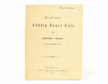 Ludvig Daaes Tale ved Folkemødet i Ramnæs den 29 September 1883. 