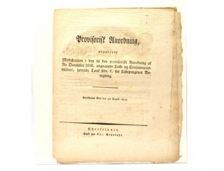 Provisorisk Anordning, angaaende Modification i... 1819