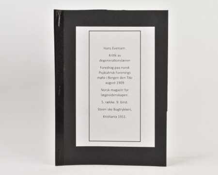 Hans Evensen: Kritik av degenerationslæren.  