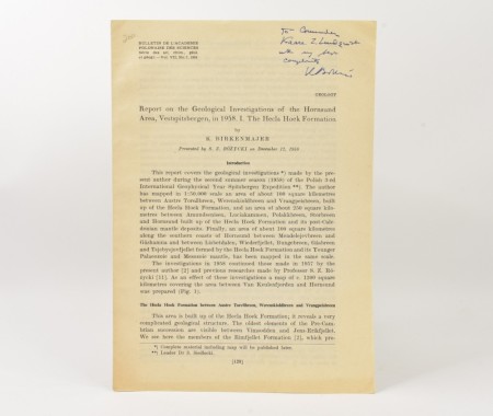 Report on the Geological Investigations of the Hornsund Area...