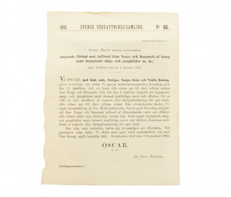 Svensk författnings-Samling. No 66. 1892.